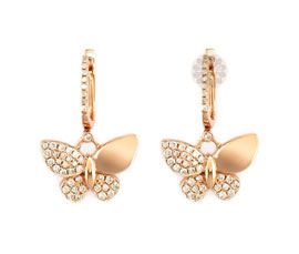 Butterfly Gold and Diamond Earrings